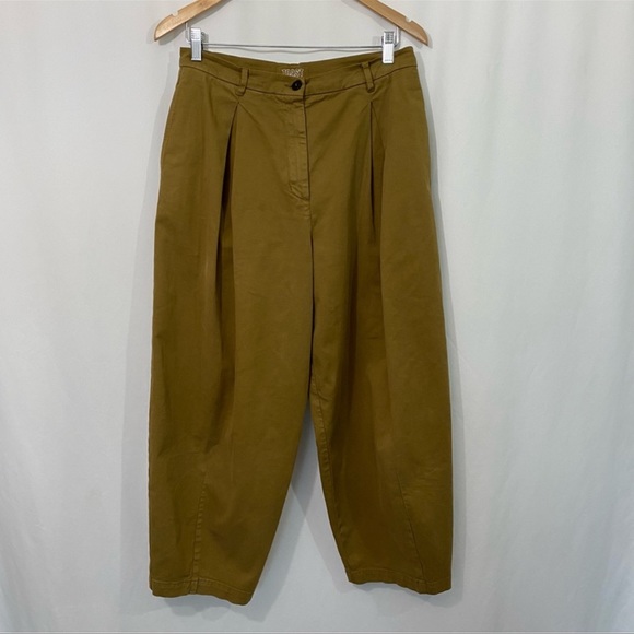 TOAST Twill Easy Pleated Barrel Balloon Leg High Rise Trouser Pants - Picture 2 of 9